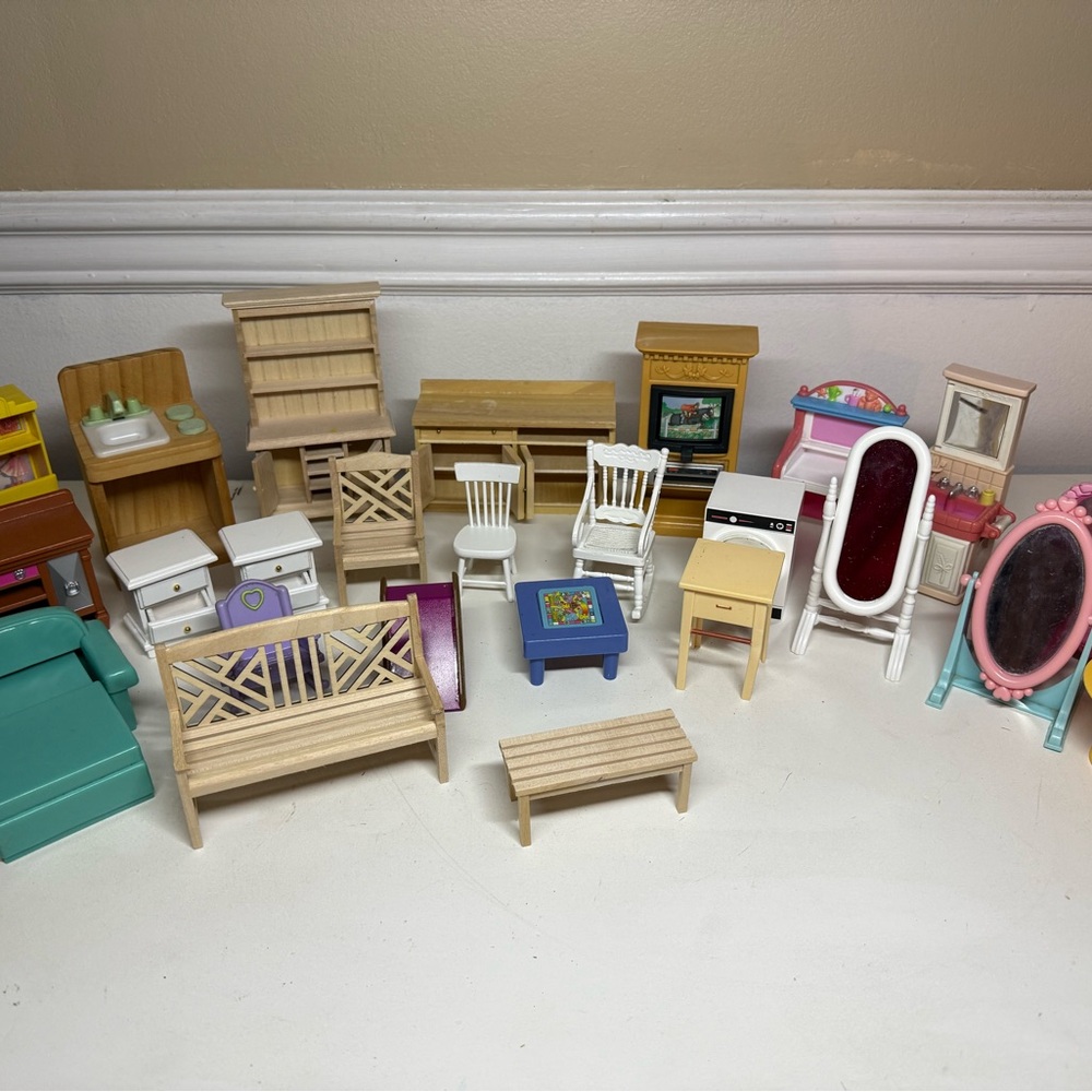 Charming Wooden Dollhouse Furniture Collection